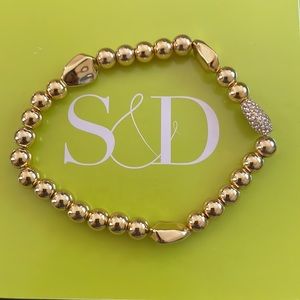 Ulani Beaded Stretch Bracelet - Shiny Gold